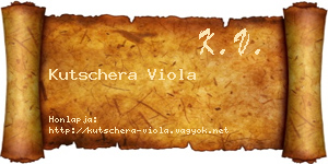 Kutschera Viola névjegykártya